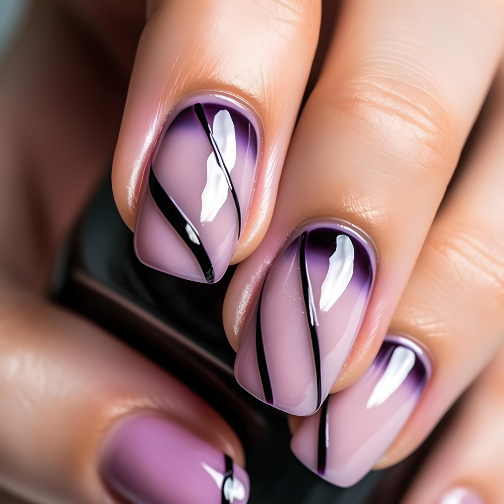 woman-s-nails-with-purple-pink-french-manicures